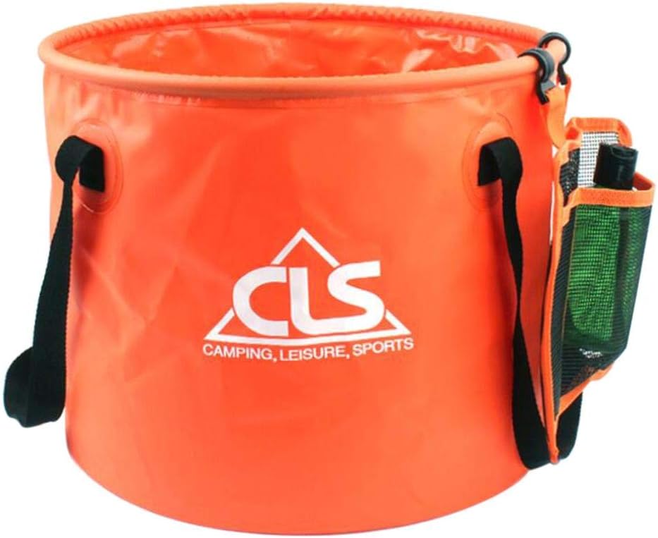 Compact 30L Portable Foldable Wash Basin Outdoor Camping Water Container Bag with Mesh - Weight Collapsible Bucket for Hiking Fishing Gardening - Multifunctional Travel Wash