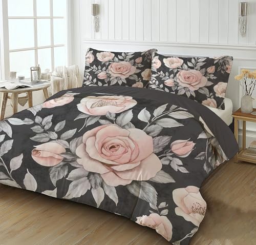 Housse de couette réversible facile à laver parure lit microfibre 260x240 - 4