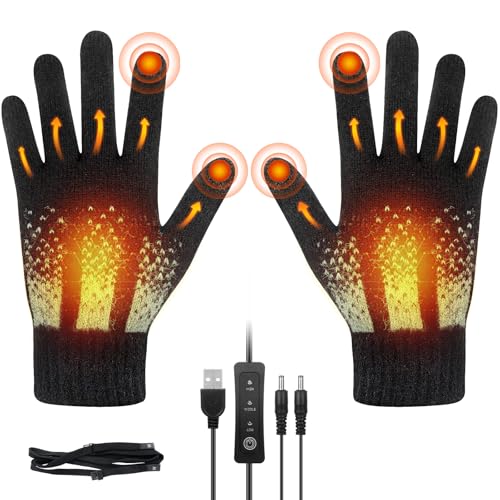 HIULLEN Gants Chauffants USB pour Homme et Femme
