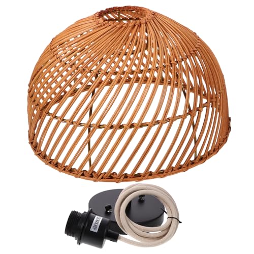 Lampe tressée en rotin E26 suspension luminaire moderne cuisine salon 30 cm