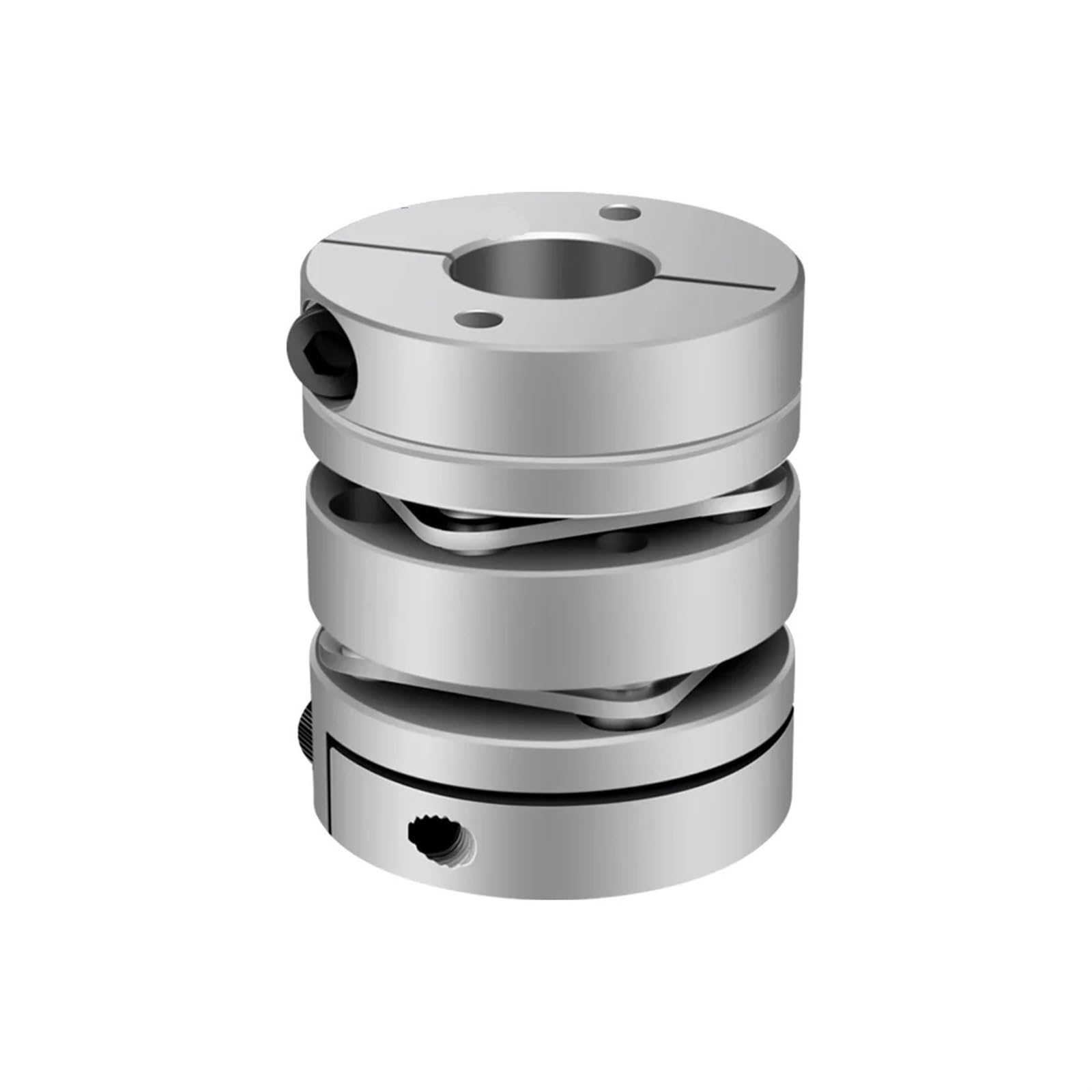 Aleación de Aluminio D49L57 Acoplamiento de Doble diafragma Conector elástico D49mm L57mm Tornillo de Bola servomotor a Pasos codificador Ordenador(11X14)