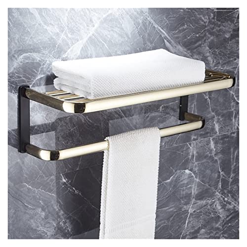 Porte-serviettes tout en cuivre étagère double pour salle de bain zen
