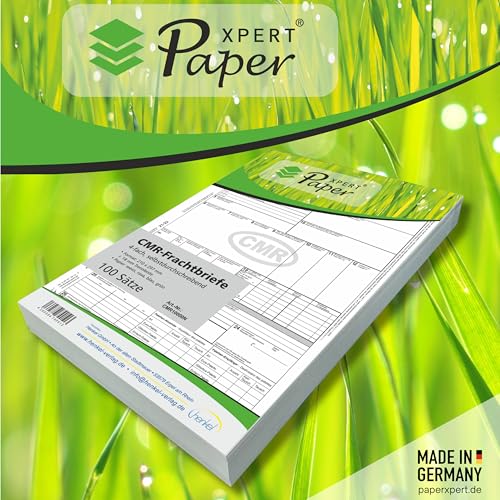 PaperXpert CMR Frachtbrief x 100 | 4-fach selbstdurchschreibend | Trennsatz für internationalen Güterverkehr | Premium Markenqualität | nach neuestem ADR-Standard - Made in Germany