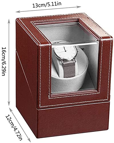 Estuche para dar cuerda a relojes con caja antipolvo de cuero marrón 3