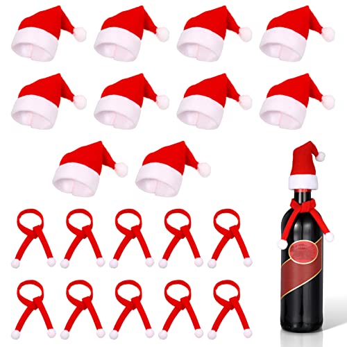 metagio 20 Stück Mini Weihnachtsmütze, Mini Weihnachtsschal,...