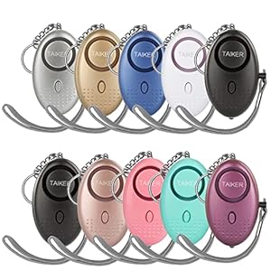 Personal Alarm for Women, 10 Pack 140DB Emergency Self-Defense Security Alarm Keychain with LED Light for Women Kids and…