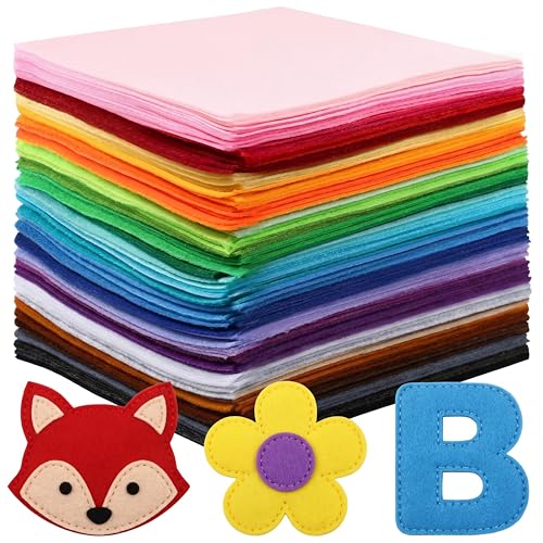 Image of Reginary 120 Pcs 8 x 10 Inch Felt Sheets Bulk for Craft 40 Assorted Color Felt Fabric Squares Stiff Paper for Back to School Fall Festival Holiday DIY Craft Sewing Patchwork (Classic)