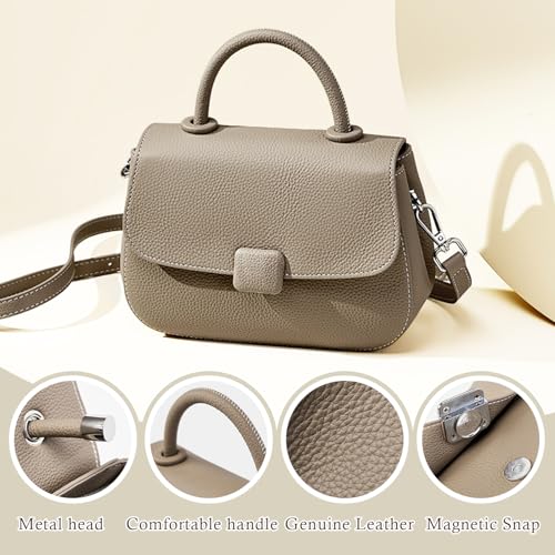 Image of MFFOR Genuine Leather Purse, Small Crossbody Bags for Women, Handbag | 8.3*2.4*5.9inch, Top handle, Shoulder purse, Multi-pocket, Adjustable strap