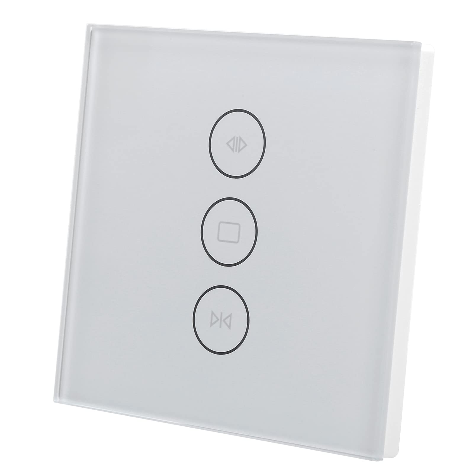 Interrupteur Intelligent pour Rideau, Commutateur d'écran Tactile WiFi en Verre Trempé, Compatible avec Home, IFTTT, Tuya, Commande Vocale APP(blanche)
