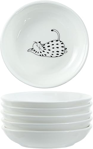Miniatura 2 de Lindos platos de cerámica con lunares de lluvia, divertidos platos de condimentos para gatos de dibujos animados, cuencos de sushi y soja, platos de