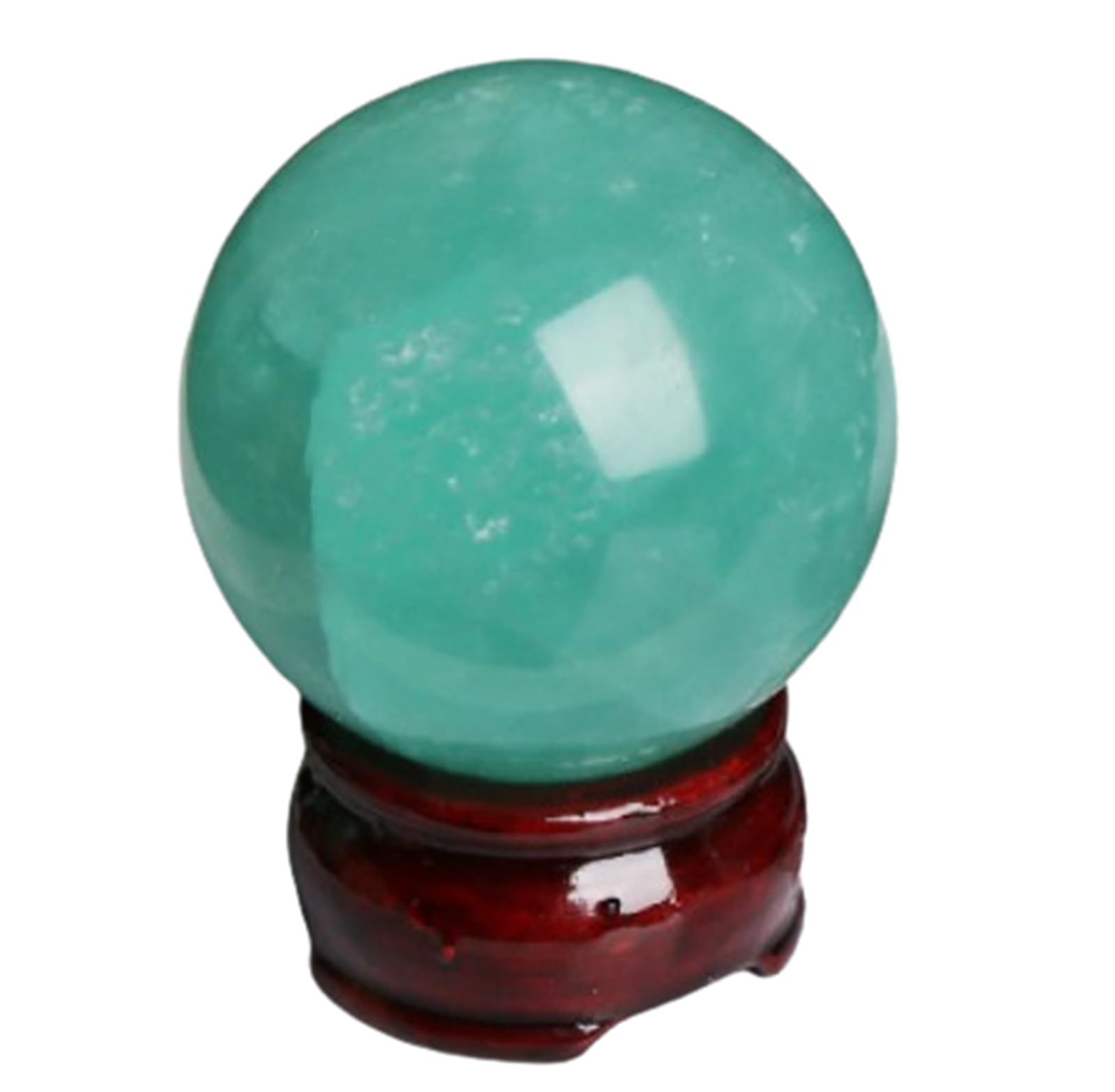 FOPURE Beautiful Green Fluorite Crystal Ball with Stand,Decorative Sphere for, Quartz Balls for Home Decor and Divination,40~45mm