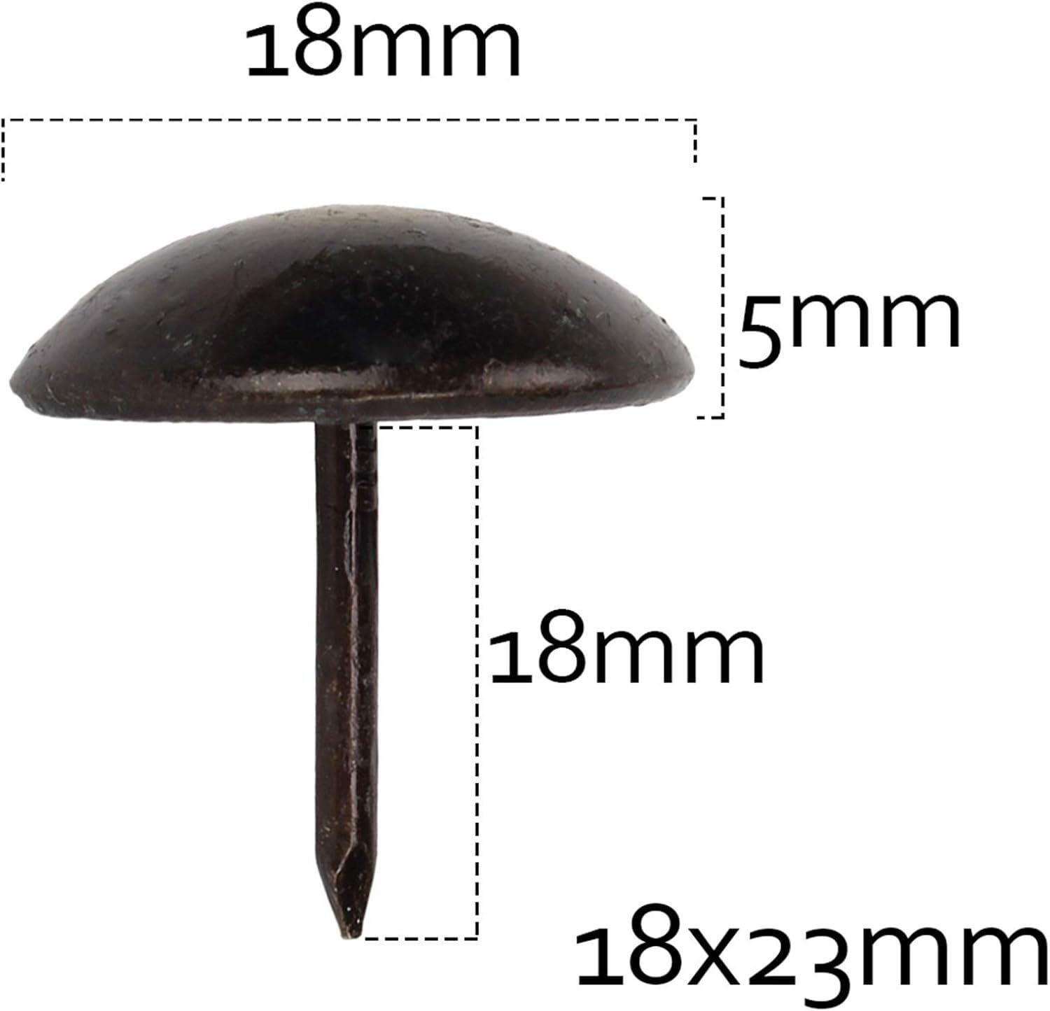20 Stück dekorative Retro-Bronze-Reißnadeln – Sofanägel, stilvolle und glatte Dekoration/verwendet for Schmuckkästchen, Möbelrückenlehnen(18x23mm)