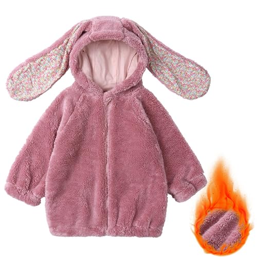 Girls Fur Coat Fall Fuzzy Thermal Bunny Hooded Fleece Toddler Winter Jacket Kids Plush Cute Oversized Loose Jackets2