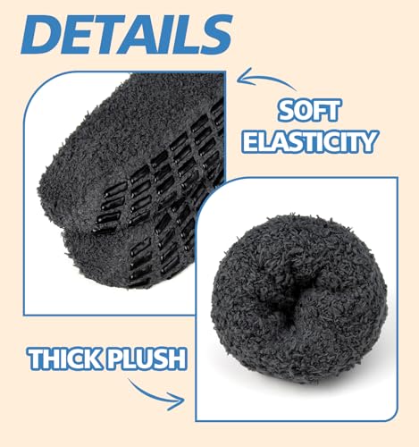 Image of Slipper Socks for Women Men Grip Hospital Socks with Grips Fuzzy Non Slip Warm Womens Gifts