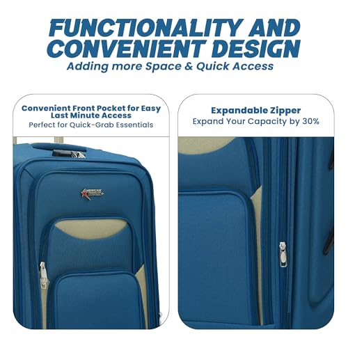 Image of AMERICAN TRAVELLER Embossed Trolley Bag | Travel Suitcase Luggage | Cabin, Medium, Large, 18% Expandable, 360 Dual Disc Spinner Wheels, Lock & Telescopic Handle