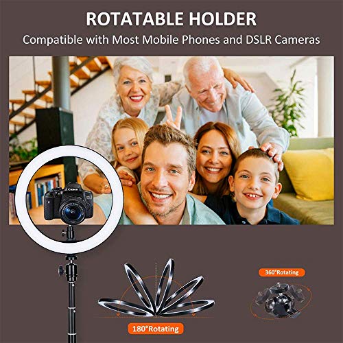 FACAZ Dimmbares LED-Selfie-Ringlicht, 16cm Ringförmiges Fülllicht, Fotografie-Licht mit Handy-Stativ, Geeignet für… – Bild 5
