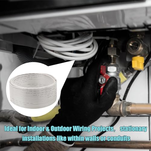 Image of 10AWG THHN Wire, Single Bare Copper Conductor with PVC and Nylon Insulation, 600V Rated, Heavy-Duty THHN Wire for Residential and Industrial Use (10Gauge, 75 Feet)
