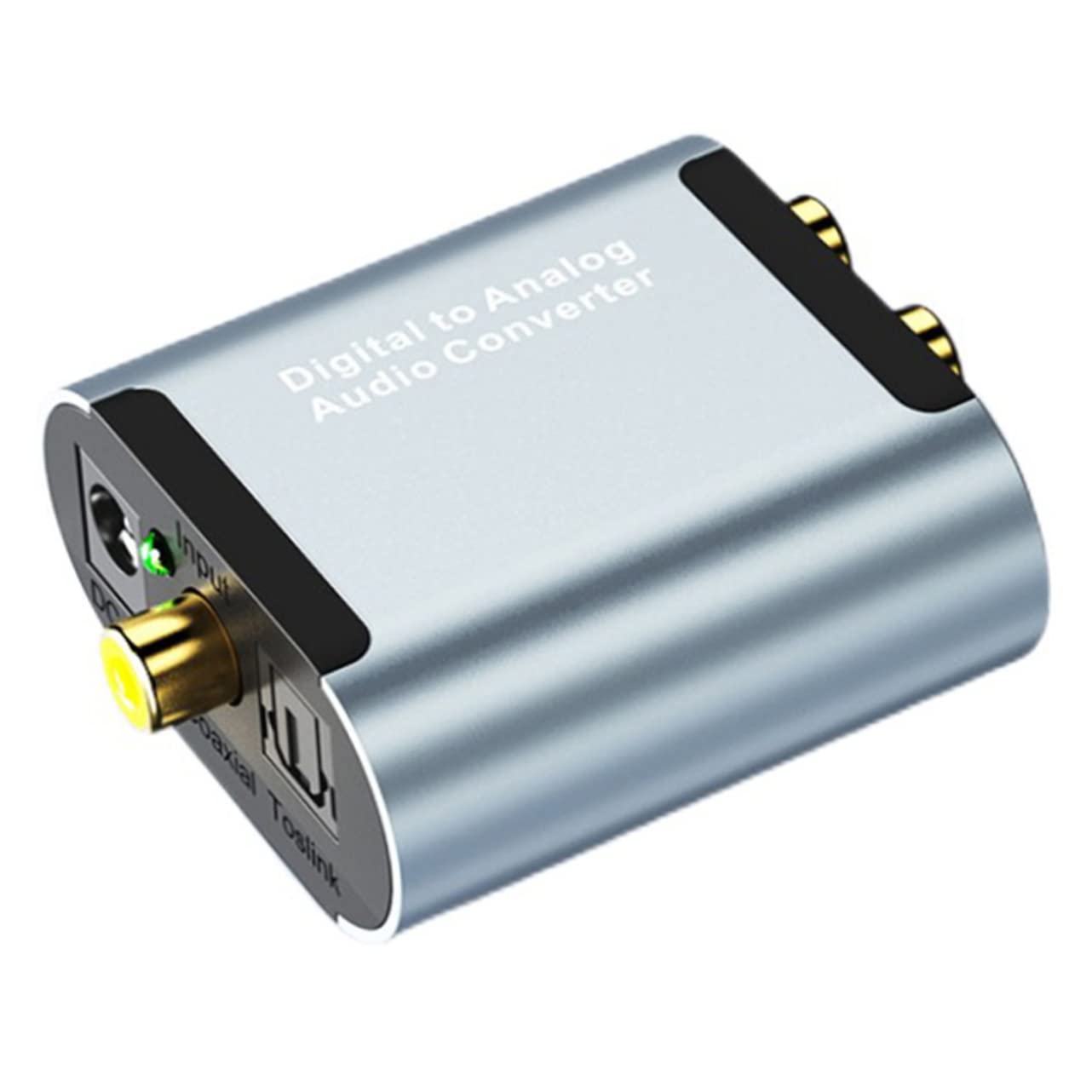Toyvian Convertitore Audio da Ottico a Analogico Coassiale, Conversione del Segnale Audio, 32 Khz-96 Khz, Lega di Alluminio, Installazione Facile, Uso Domestico