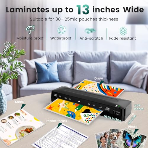 MAXDONE Laminator Machine 11x17-4-in-1 Thermal Cold 13 Inch Laminating Machine with Sheets, Paper Trimmer & Corner Rounder, ABS Jam Release & Fast Warm-up Laminator for A3/A4/A5, Home Office School - Image 7