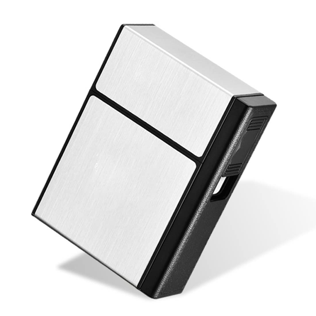 Portasigarette 2 In 1 Con Accendino Elettronico - Ricaricabile USB, Antivento, Per 20 Sigarette, In Lega Di Zinco