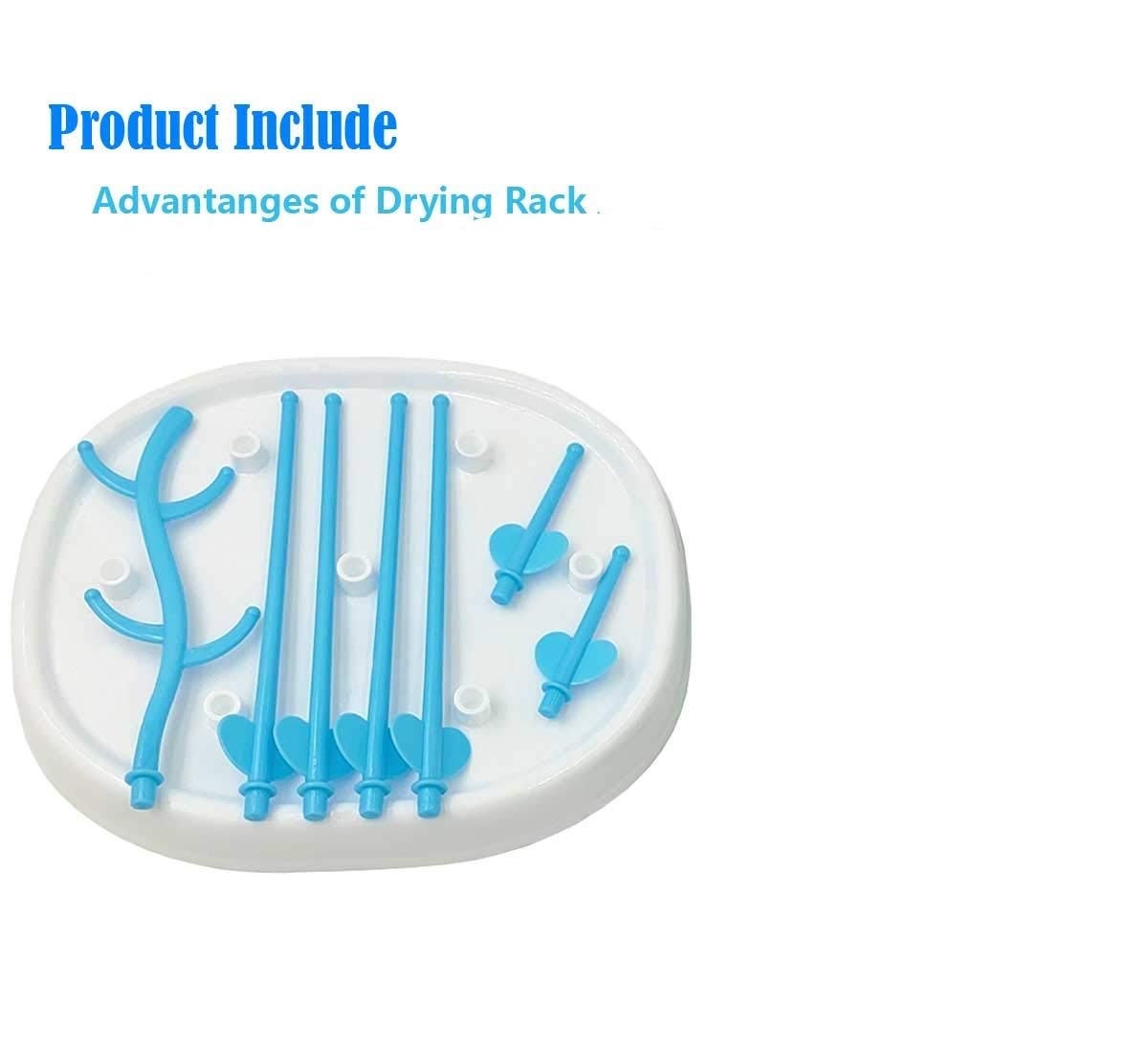First Try Baby Bottles Drying Rack, Holder Dryer For Infant Baby Bottles, Sippy Cups, Pacifier, Cleaning Brush And More,1 Count,Multicolor 2