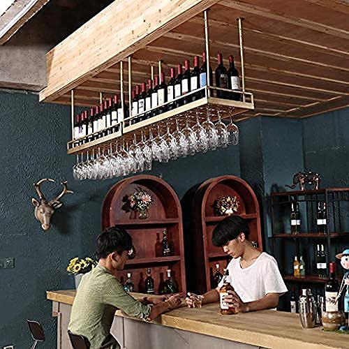 Casiers à vin bar restaurant suspendu avec support de verre