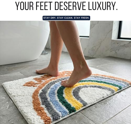 Image of HOMEKART Microfiber Bath Mat 2000 GSM, Super Soft & Absorbent Anti-Skid Bathroom Floor Mat, Quick Dry Door Mat for Bathroom, Bedroom & Kitchen (40x60 cm, Navy Blue) Pack of 1