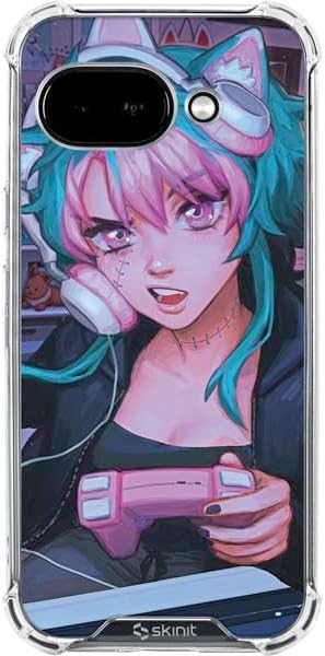 Skinit Clear Phone Case Compatible with Google Pixel 9a - Officially Licensed Anime Catgirl Gamer Nerd by Ivy Dolamore Design