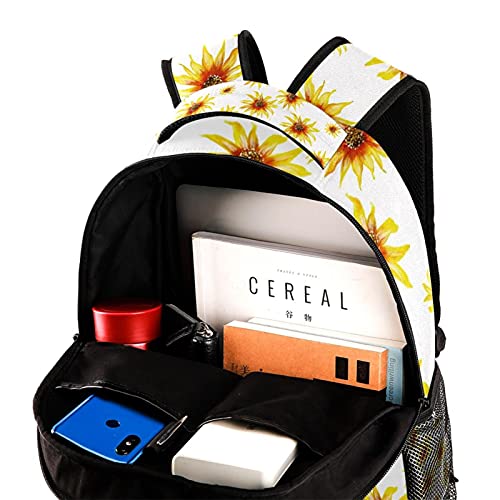 Sac à dos campus tournesols sans couture avec porte-gourde