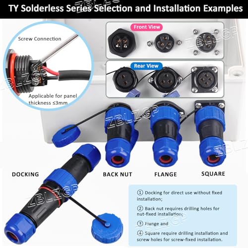 Conector circular estanco TY24 8 pines macho y hembra miniatura 4