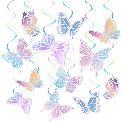 28 Stück Schmetterling Deko - Bunte Papierschmetterlinge Zum Aufhängen Für Party & Zimmerdeko