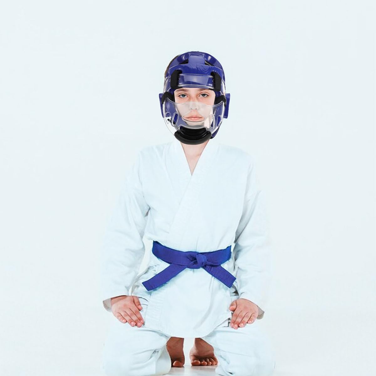 Casco Protettivo Taekwondo per Ragazzi Caschetto Regolabile in Sponge e Plastico Tessuto Rapida Asciugatura per Allenamento e Combattimento