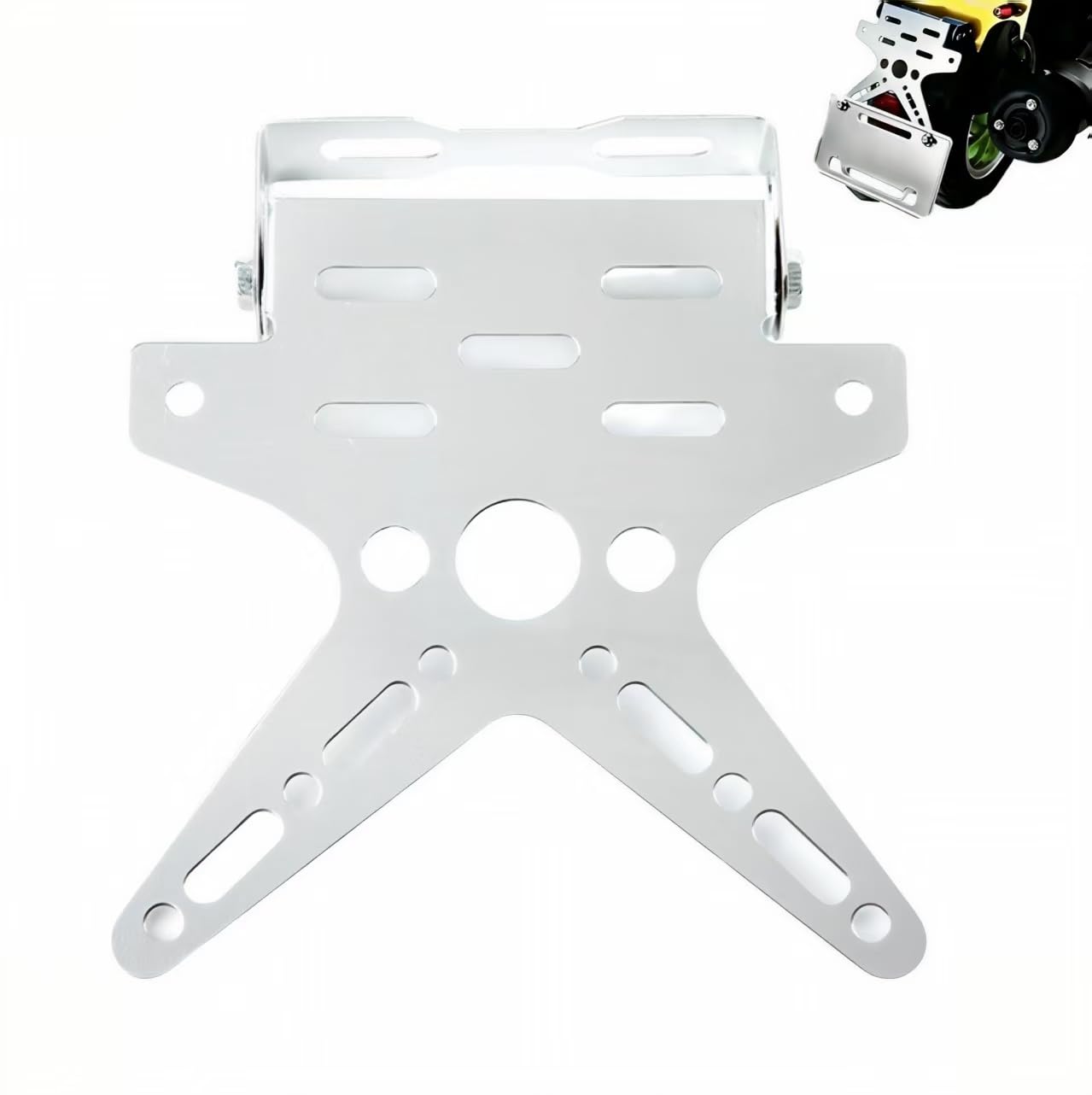 WENINETIES Motorcycle License Plate Holder for DUCATI SCRAMBLER800 Tail Tidy Bracket Eliminator Fender Registration Mount Adjustable Sturdy,Silver