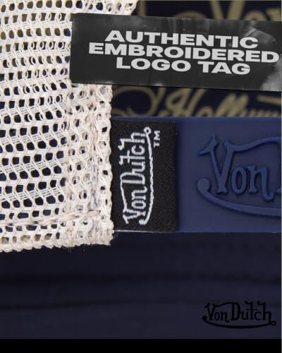 Image of Von Dutch Womens and Mens Trucker Hat - Mesh Back Curved Brim Americana Hats for Men and Women with Snap Back Closure