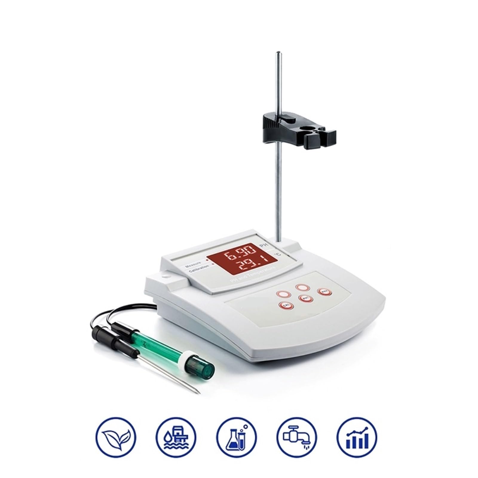 PH-mètre Étalonnage Automatique Compteur D'acidité Testeur De Température Banc Analyseur D'électrodes Qualité L'eau Large Plage NuméRique