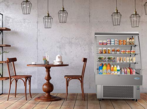 Image of KoolMore - CDA-13C Open Air Merchandiser Grab and Go Refrigerator with LED Lighting and Night Curtain - 13.4 cu.ft