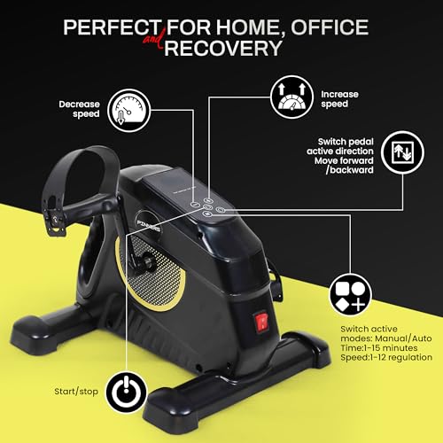 Pedali Statici Per Anziani - Macchina Elettrica Per Esercizio Casa Seduto Con Display Digitale - Pedaliere Elettrico Per Anziani E Riabilitazione - 4