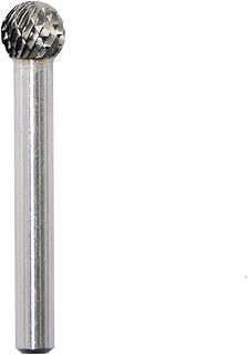 SD-3 Tungsten Carbide Burr Rotary File Ball Shape Double Cut for Die Grinder Drill Bits 1/4' Inch Diameter of Shank and 3/8' Inch Diameter of Cutter 15/47' Inch Cutter Length