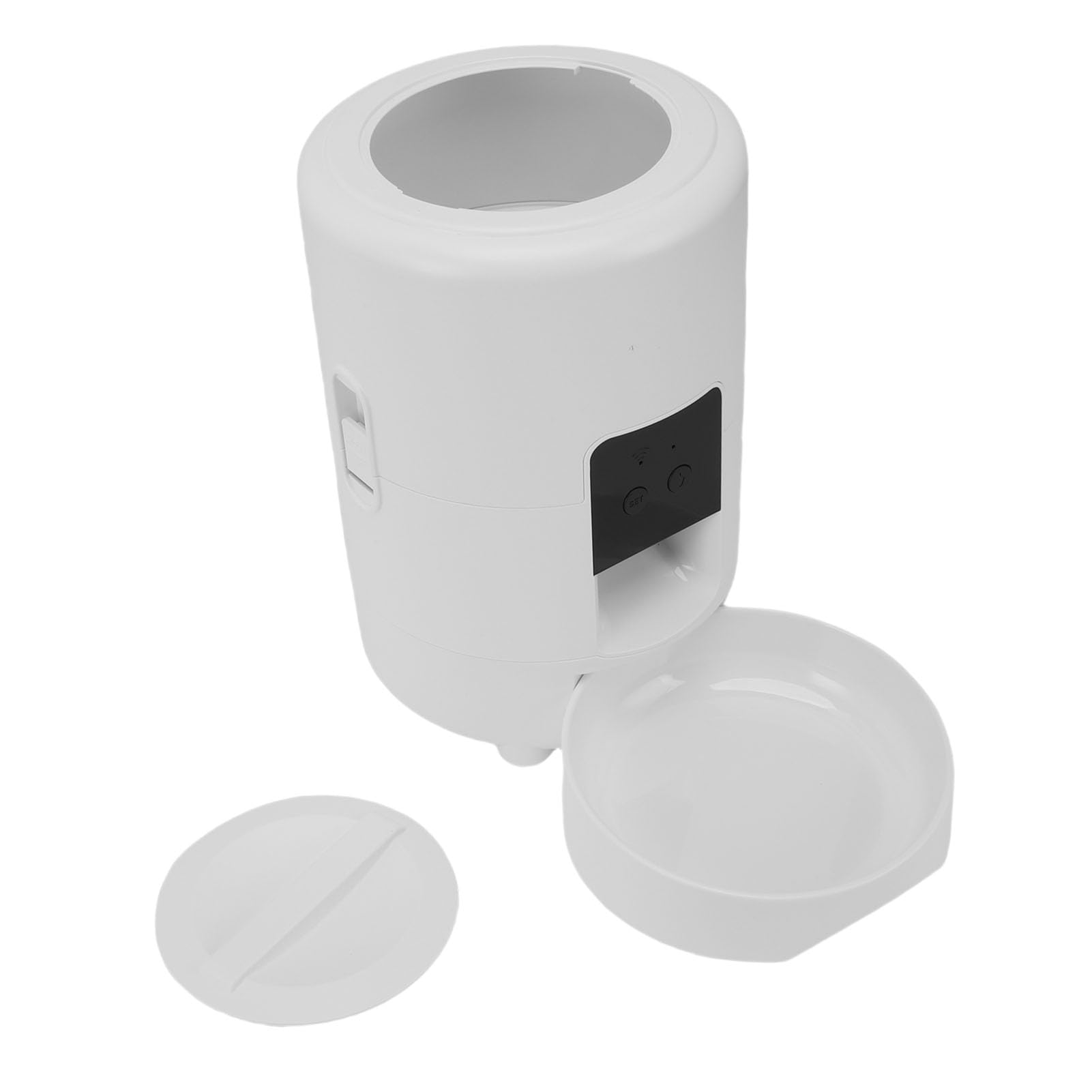 Fabater Dispenser di Cibo per Gatti Intelligente a Doppia Alimentazione App con Telecomando Alimentatore per Animali WiFi di Grande capacità 2L per la Cura degli Animali Domestici (WHITE)