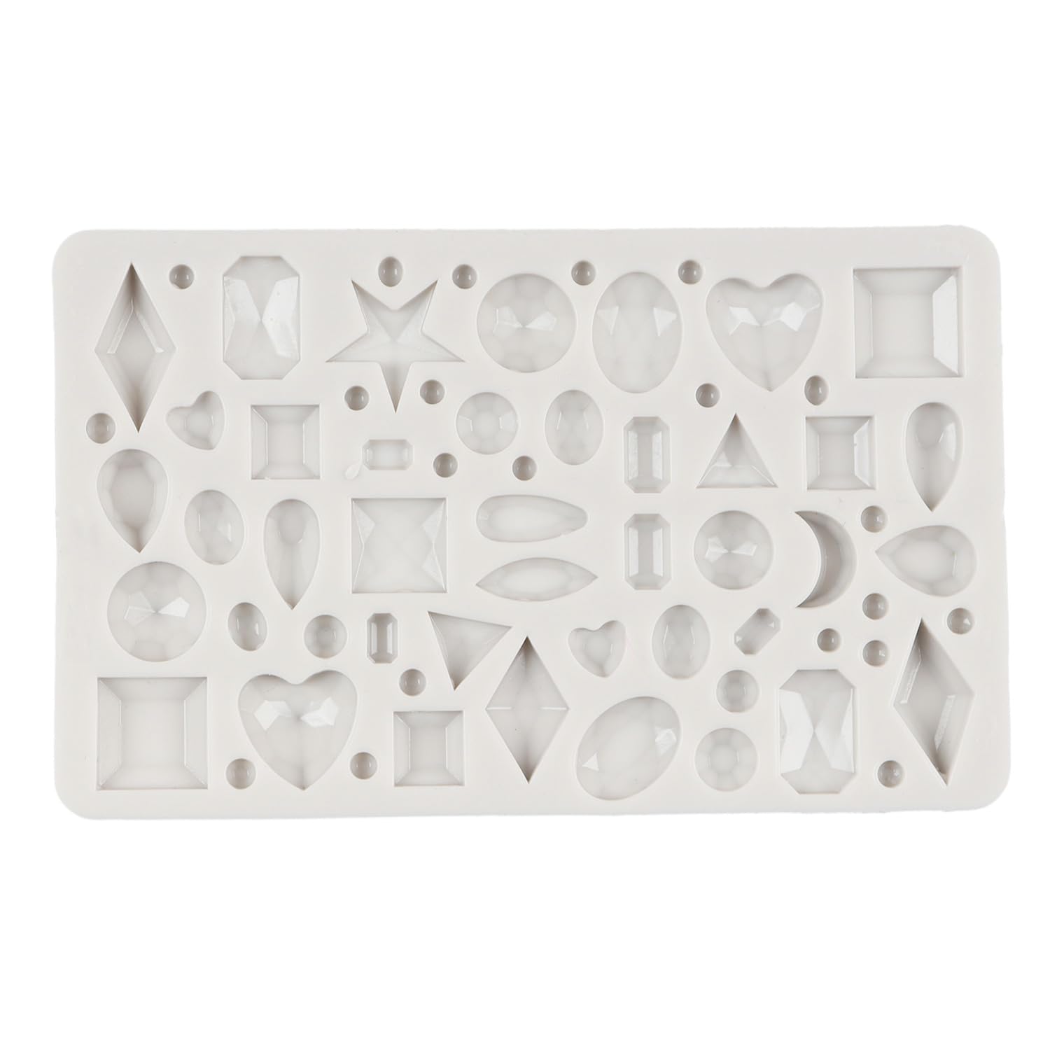 Gems - Juego de 4 moldes de silicona para fondant con forma de diamante para decoración de pasteles, cupcakes, chocolate, caramelos, arcilla polimérica, pasta de goma