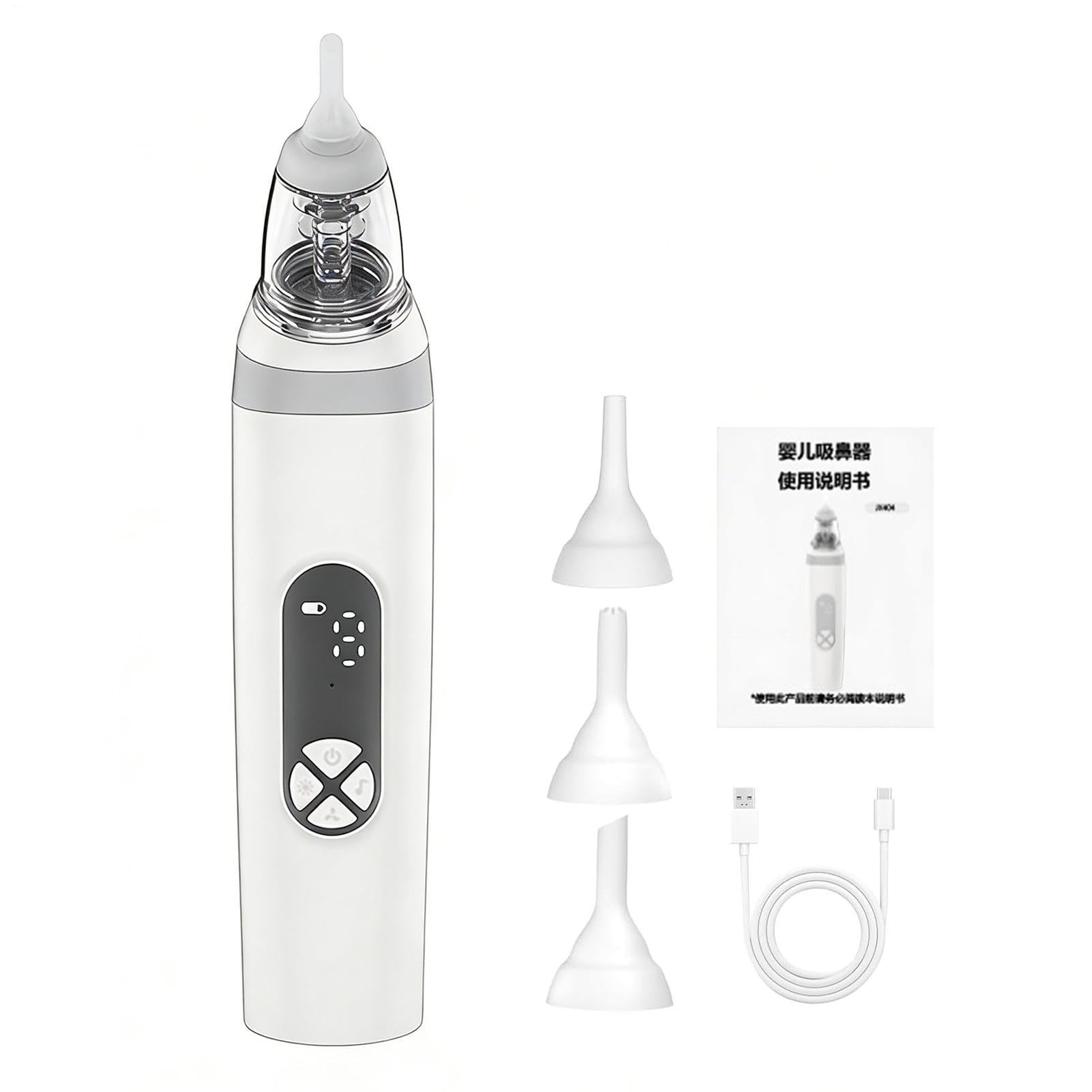 Mouche Bébé Électrique Aspirateur Nasal Rechargeable 3 Niveaux Silicone Buses Silencieux Ergonomique