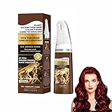 Hair Dye Shampoo with Comb,Hair Dye Home Use Dye Comb,Natural Integrated Convenient Hair Dye Cream,Long-lasting Color,Gray Coverage Mild Haircare (Wine Red)