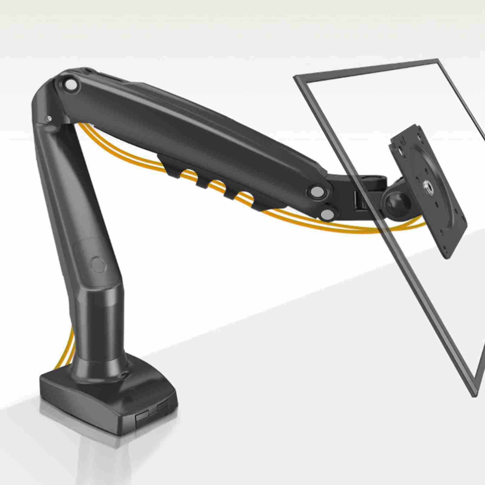 Supporto per Monitor Singolo, Supporto da Scrivania Regolabile per Monitor per Monitor da 17 a 30 Pollici, con Clip, Supporto da Scrivania per Monitor per Impieghi Gravosi, Può