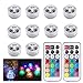Produktbild 10pcs Unterwasser-LED-Lichter,Mehrfarbig wasserdichte Unterwasser-Lichter SMD 3528 RGB-Stimmungs-Lichter mit IR-Fernsteuerungs für Vase, Schüsseln, Swimmingpool, Aquarium, Partei, Hochzeit