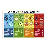 The Zones Of Regulation Poster Special Education Classroom Decorations Preschool Classroom Supplies Unframe-style12x18inch(30x45cm)
