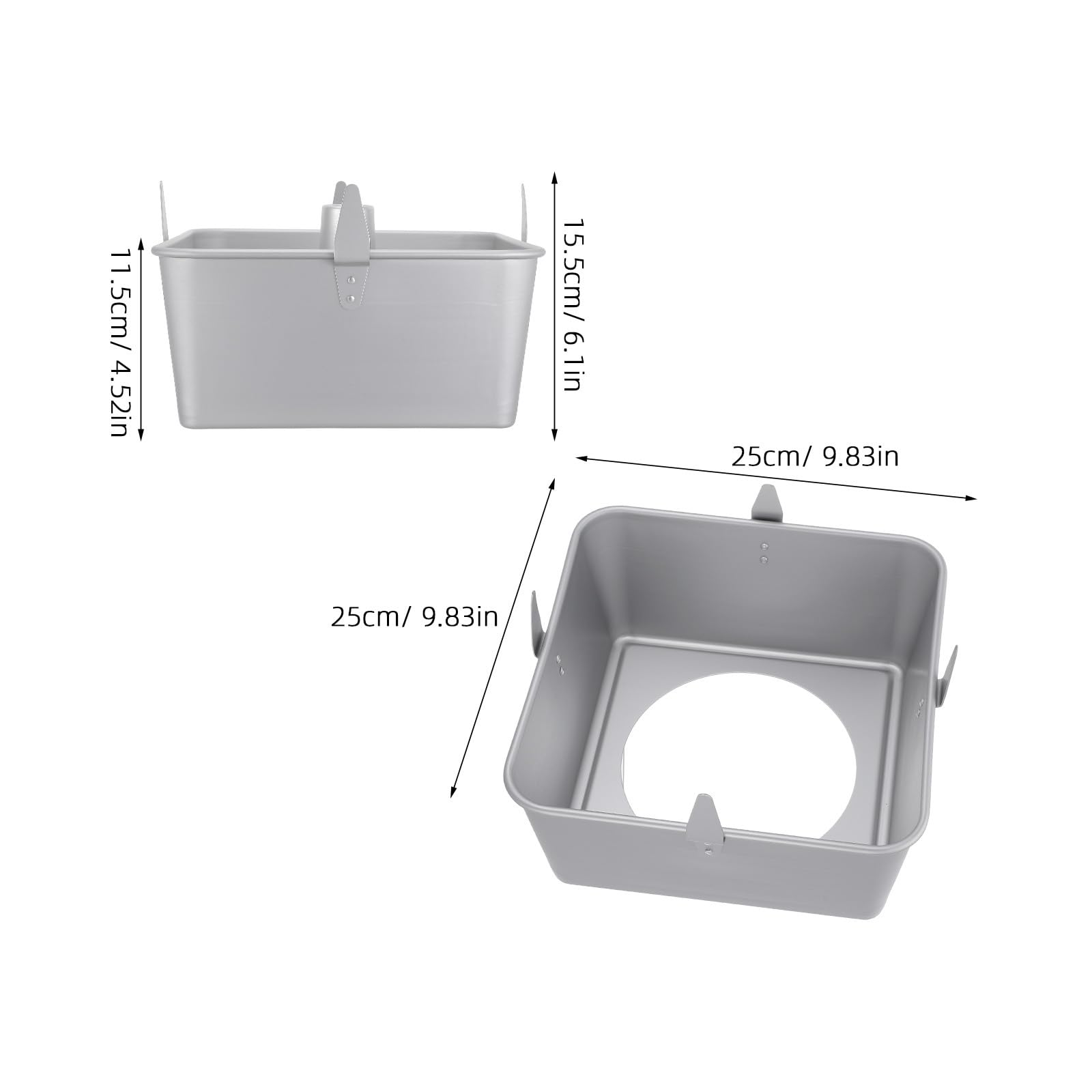 Molde cuadrado para pasteles con patas de enfriamiento, molde para pastel Angel Food con base extraíble, de aleación de aluminio antiadherente para hornear bizcochos, Chiffon