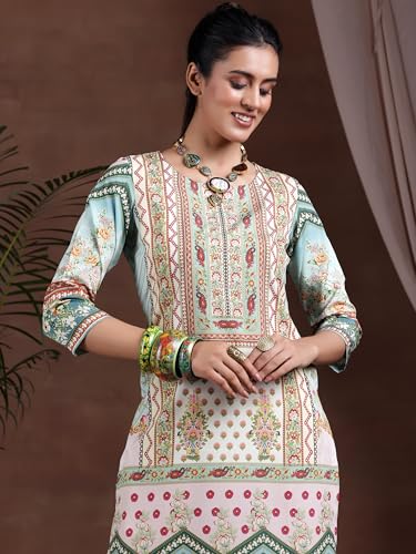 Image of Gerua by Libas Printed Crepe Straight Kurta Suit
