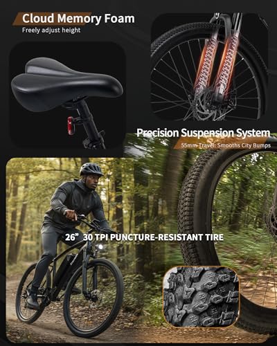 Electric Bike for Adults, 50/74 Miles 20 MPH Mountain EBike,
