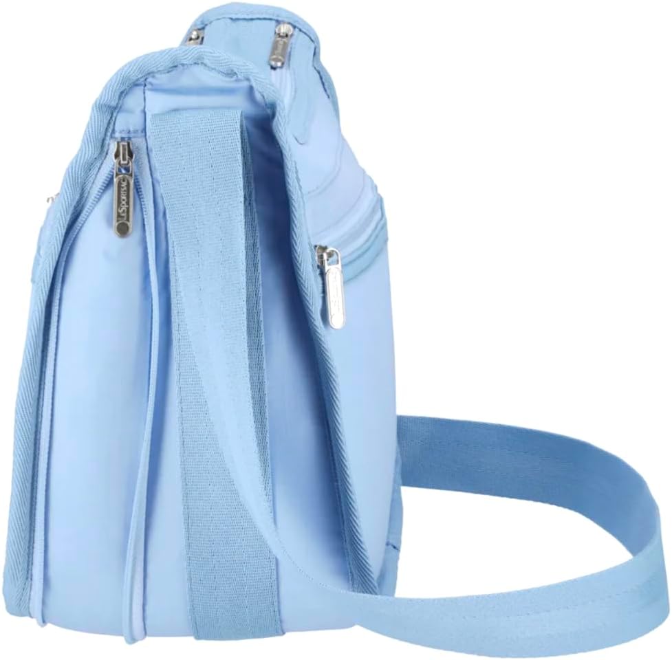 LeSportsac Blue Iris Deluxe Everyday Crossbody Bag + Cosmetic Bag, Style 7507/Color R133, Fashion Trending Cool Coastal Sky French Blue, Tranquil New Neutral, Subtle Sheen, Recycled Collection