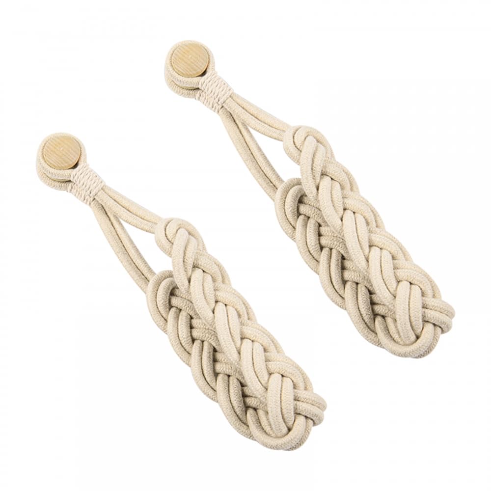 Dongker Beige Curtain Rope Tiebacks,2 Pcs Woven Magnetic Curtain Decorative Tied Rope For Drapes Window Holdbacks Bedroom Decor